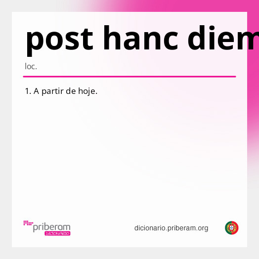 Significado de post hanc diem